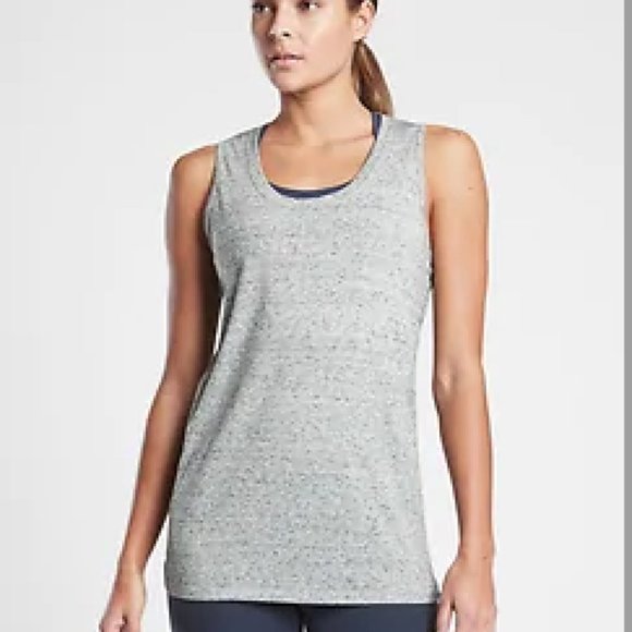 Athleta Tops - Athleta heathered Gray Jersey Tank Open Back